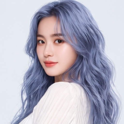 크리에이티브 컬렉션의 파스텔 블루 헤어 컬러